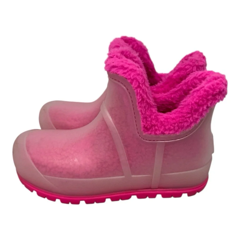 🔥OMG 🤯UGG Raincloud CLEAR Pink Platform Boots Taffy Fluffy Fur Insane RARE Y2K